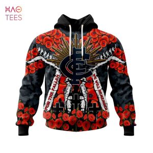BEST AFL Carlton Football Club, Specialized 2022 Anzac Jersey Concepts 3D Hoodie