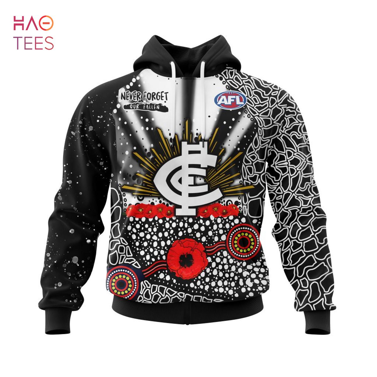 BEST AFL Carlton Football Club, Specialized Anzac Jersey Concepts 3D Hoodie BEST AFL Carlton Football Club, Specialized Anzac Jersey Concepts 3D Hoodie