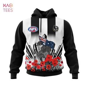 BEST AFL Collingwood Football Club, Specialized 2022 Anzac Jersey Concepts 3D Hoodie