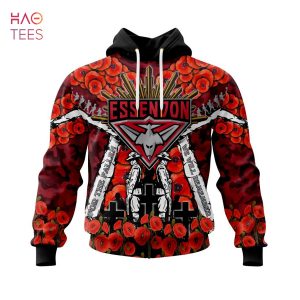 HOT AFL Essendon Football Club, Specialized 2022 Anzac Jersey Concepts 3D Hoodie Limited Edition