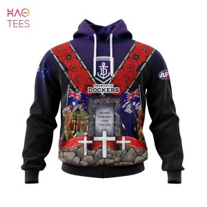BEST AFL Fremantle Dockers, Specialized 2022 Anzac Jersey Concepts 3D Hoodie Limited Edition