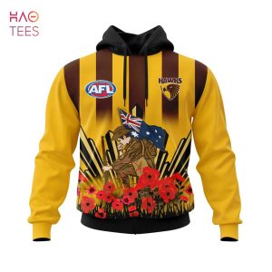 BEST AFL Hawthorn Football Club, Specialized 2022 Anzac Jersey Concepts 3D Hoodie