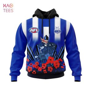 BEST AFL North Melbourne Football Club, Specialized 2022 Anzac Jersey Concepts 3D Hoodie