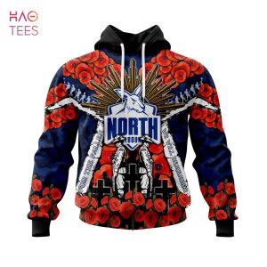 BEST AFL North Melbourne Football Club, Specialized 2022 Anzac Jersey Concepts 3D Hoodie Limited Edition