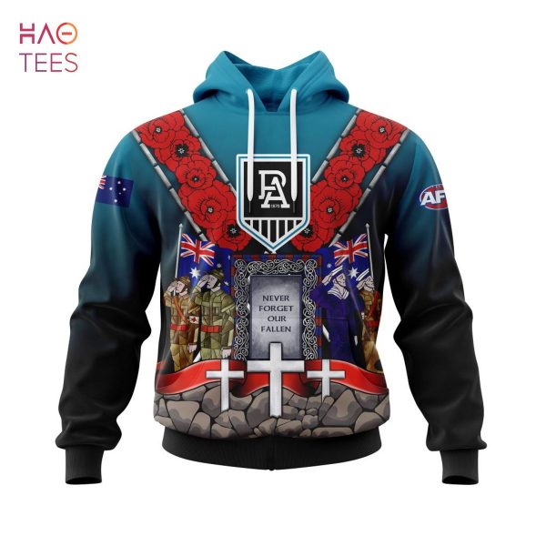 BEST AFL Port Adelaide, Specialized 2022 Anzac Jersey Concepts 3D Hoodie Limited Editionm