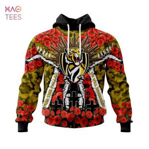 BEST AFL Richmond, Specialized 2022 Anzac Jersey Concepts 3D Hoodie Limited Edition