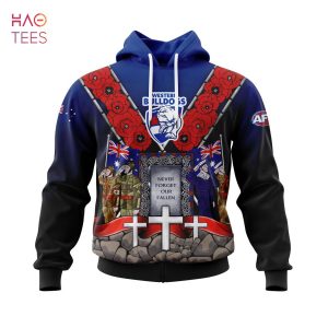 BEST AFL Western Bulldogs, Specialized 2022 Anzac Jersey Concepts 3D Hoodie Limited Edition