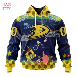 BEST Anaheim Ducks, Specialized Jersey With SpongeBob 3D Hoodie
