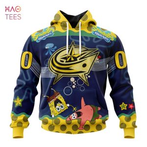 BEST Columbus Blue Jackets, Specialized Jersey With SpongeBob 3D Hoodie