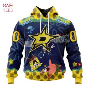 BEST Dallas Stars, Specialized Jersey With SpongeBob 3D Hoodie