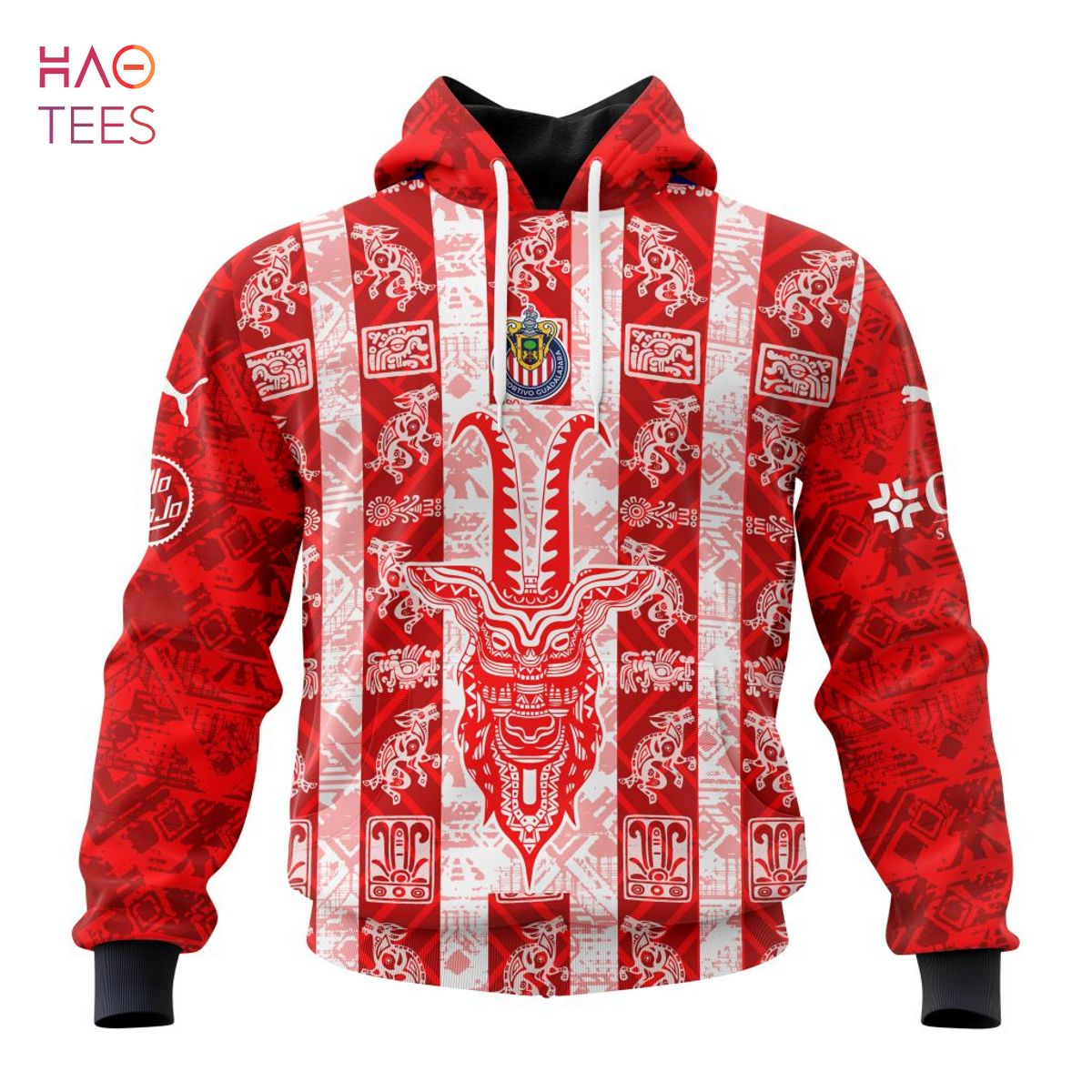 BEST Liga MX C.D. Guadalajara, Specialized Team Jersey With Aztec Design 3D Hoodie POD Design