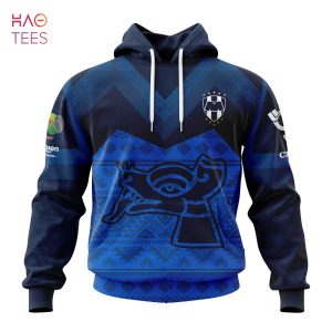 BEST Liga MX C.F. Monterrey, Specialized Team Jersey With Aztec Design 3D Hoodie Limited Edition