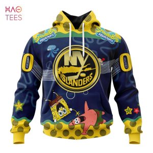 BEST New York Islanders, Specialized Jersey With SpongeBob 3D Hoodie