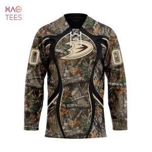 BEST NHL Anaheim Ducks, Hunting Realtree Camo Hockey Jersey 3D Hoodie