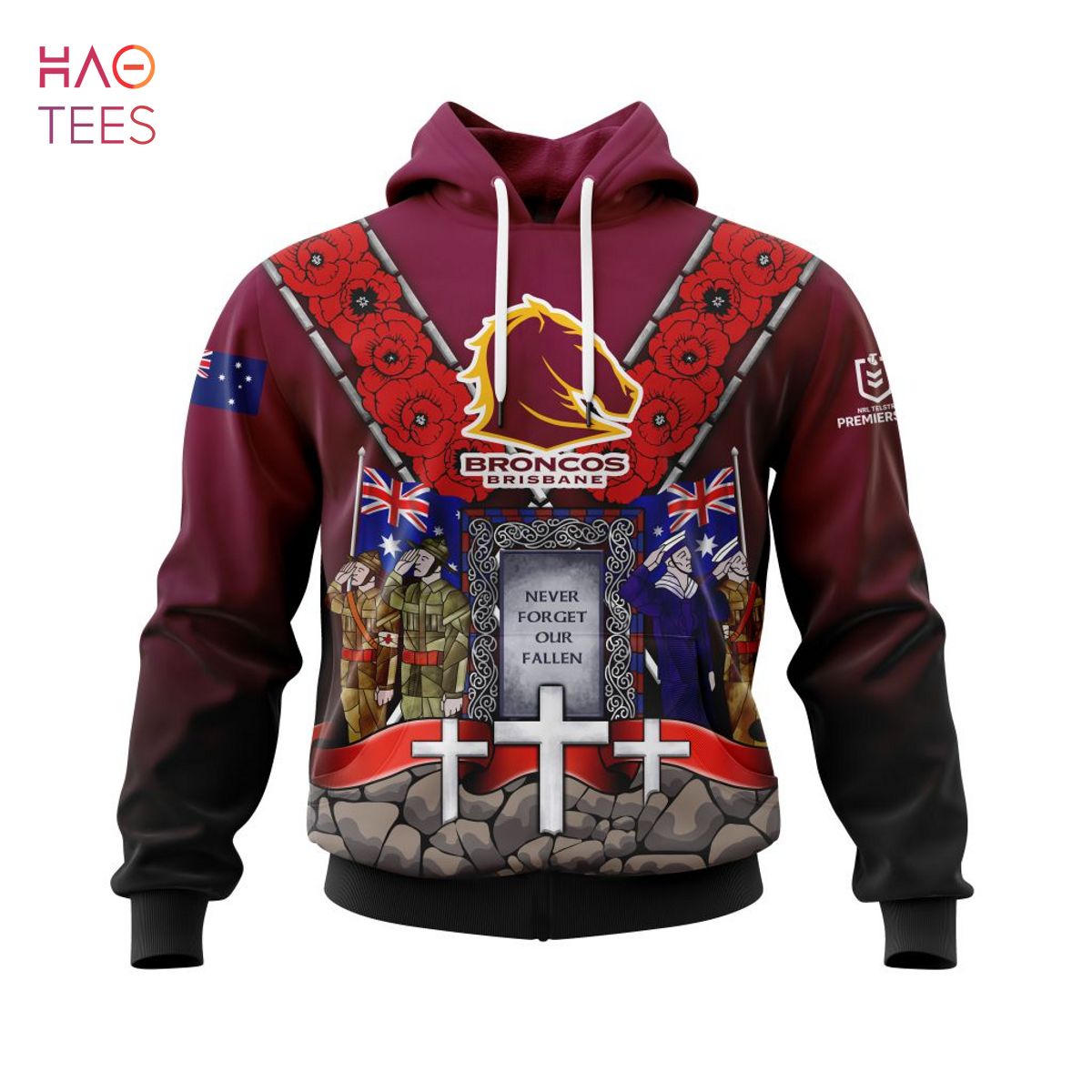 BEST NRL Brisbane Broncos, Specialized Anzac Jersey Concepts 3D Hoodie BEST NRL Brisbane Broncos, Specialized Anzac Jersey Concepts 3D Hoodie