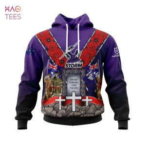 BEST NRL Melbourne Storm, Specialized Anzac Jersey Concepts 3D Hoodie