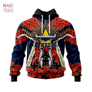 BEST NRL North Queensland Cowboys, Specialized 2022 Anzac Jersey Concepts 3D Hoodie Limited Edition