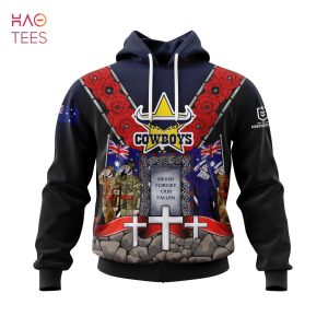 BEST NRL North Queensland Cowboys, Specialized Anzac Jersey Concepts 3D Hoodie