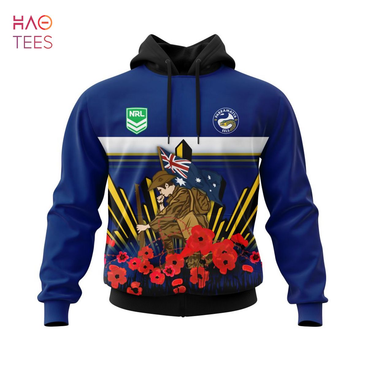 BEST NRL Parramatta Eels, Specialized 2022 Anzac Jersey Concepts 3D Hoodie BEST NRL Parramatta Eels, Specialized 2022 Anzac Jersey Concepts 3D Hoodie