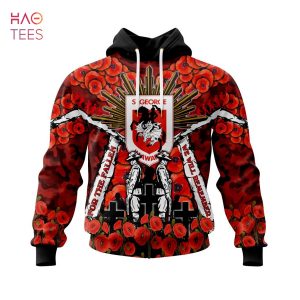 BEST NRL St. George Illawarra Dragons, Specialized 2022 Anzac Jersey Concepts 3D Hoodie Limited Edition