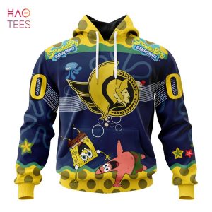 BEST Ottawa Senators Specialized Jersey With SpongeBob 3D Hoodie