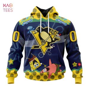 BEST Pittsburgh Penguins, Specialized Jersey With SpongeBob 3D Hoodie