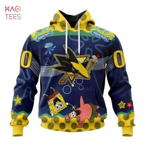 BEST San Jose Sharks, Specialized Jersey With SpongeBob 3D Hoodie