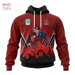 BEST Super Rugby BNZ Crusaders, Specialized 2022 Anzac Jersey Concepts 3D Hoodie
