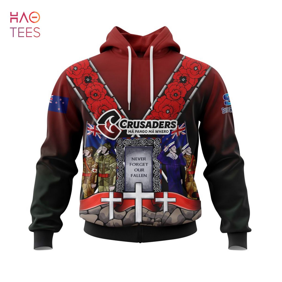 BEST Super Rugby BNZ Crusaders, Specialized Anzac Jersey Concepts 3D Hoodie BEST Super Rugby BNZ Crusaders, Specialized Anzac Jersey Concepts 3D Hoodie