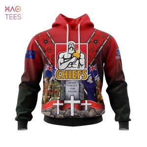 BEST Super Rugby Gallagher Chiefs, Specialized Anzac Jersey Concepts 3D Hoodie