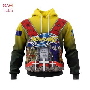 BEST Super Rugby Wellington Hurricanes, Specialized Anzac Jersey Concepts 3D Hoodie