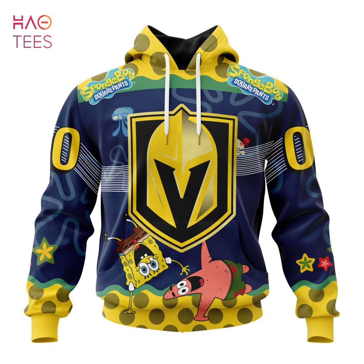 BEST Vegas Golden Knights, Specialized Jersey With SpongeBob 3D Hoodie BEST Vegas Golden Knights, Specialized Jersey With SpongeBob 3D Hoodie
