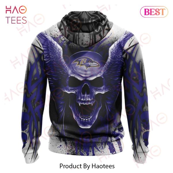 NEW NFL Baltimore Ravens Special Kits With Skull Art 3D Hoodie
