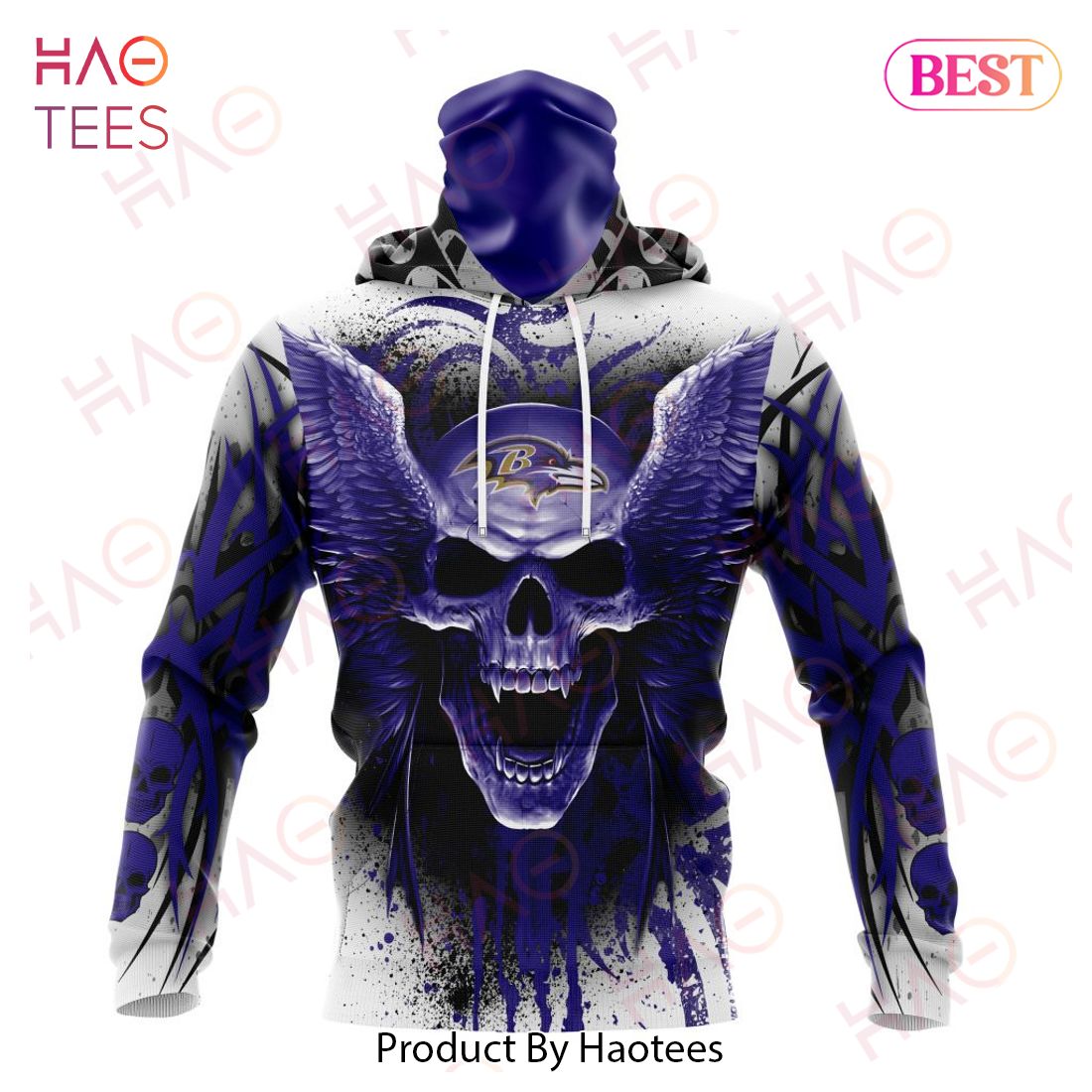 NEW NFL Baltimore Ravens Special Kits With Skull Art 3D Hoodie NEW NFL Baltimore Ravens Special Kits With Skull Art 3D Hoodie