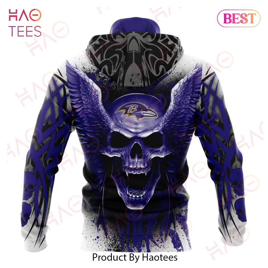 NEW NFL Baltimore Ravens Special Kits With Skull Art 3D Hoodie NEW NFL Baltimore Ravens Special Kits With Skull Art 3D Hoodie