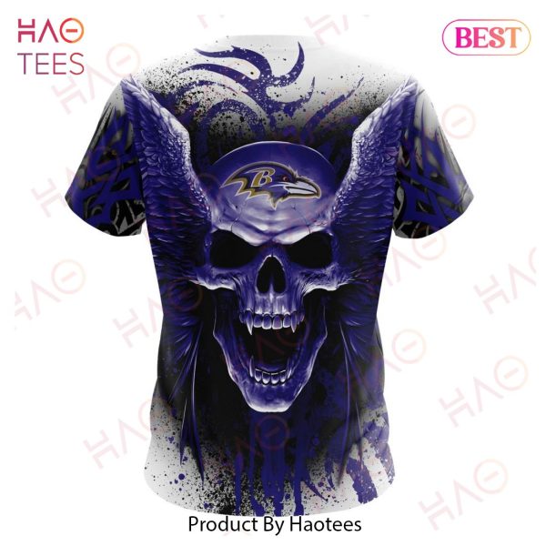 NEW NFL Baltimore Ravens Special Kits With Skull Art 3D Hoodie