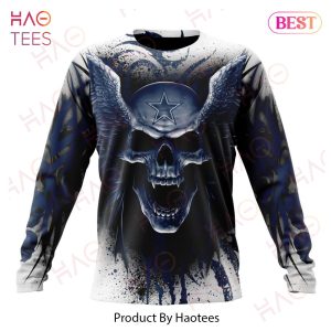 NFL Dallas Cowboys 3D Neon Skull Design Hoodie - Torunstyle