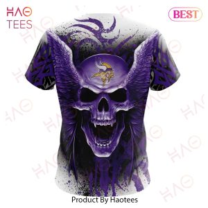 NFL Minnesota Vikings Neon Purple Skull 3D Hoodie All Over Print Shirts –