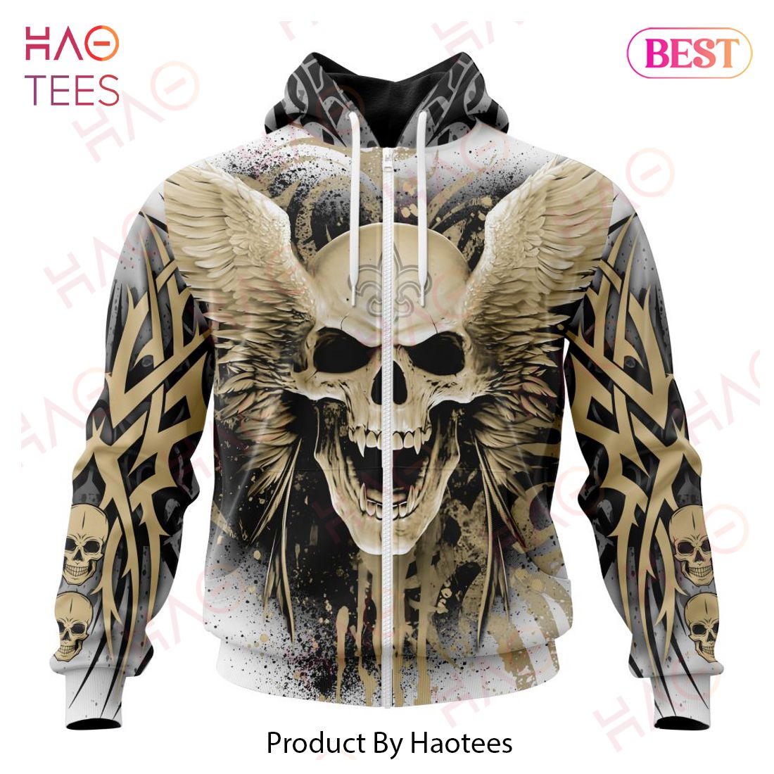 Saints hot sale skull hoodie