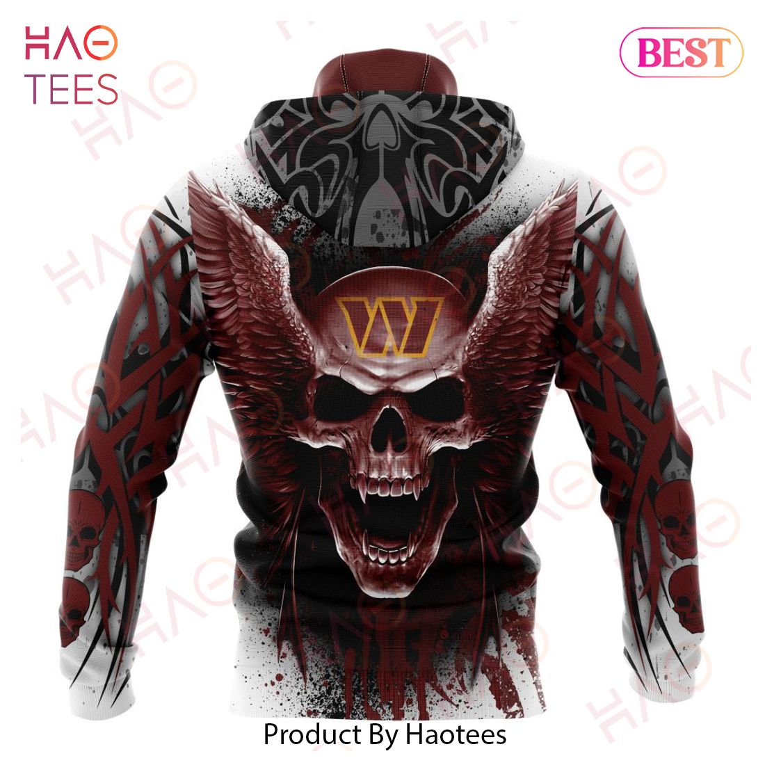 NFL Washington Redskins Wings Skull 3D Shirt, Hoodie • Kybershop