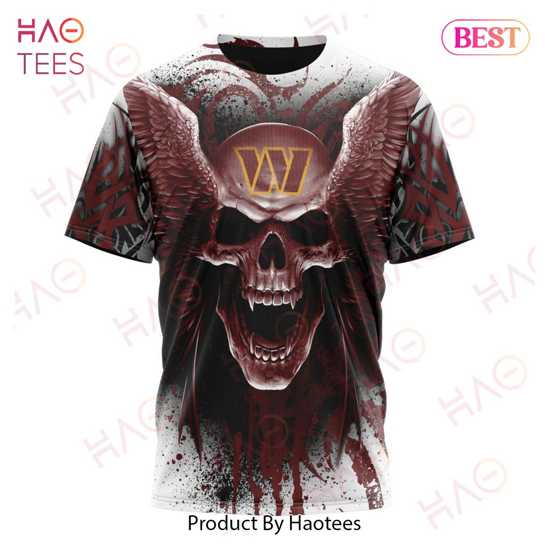 NFL Washington Redskins Wings Skull 3D Shirt, Hoodie • Kybershop