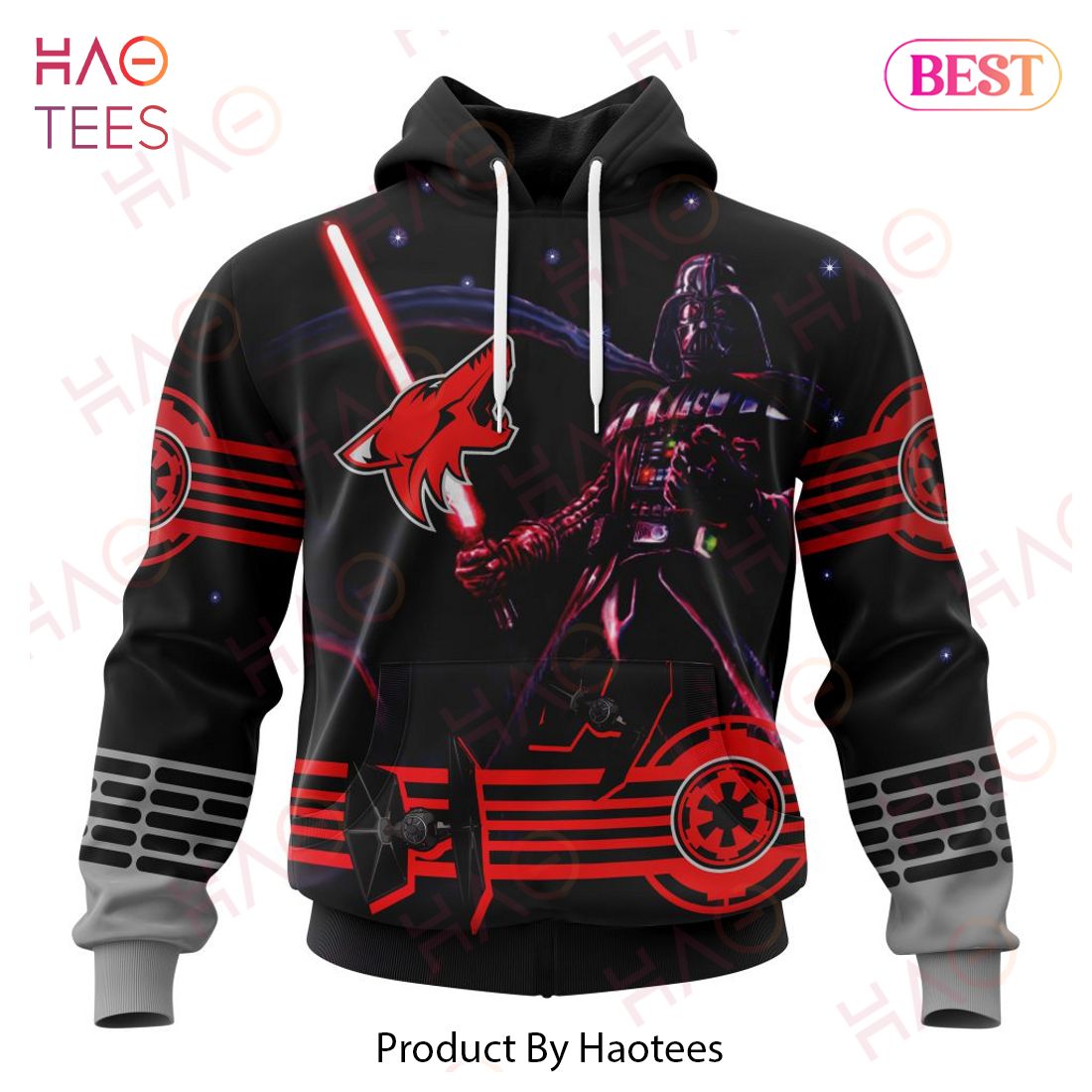 NHL Arizona Coyotes Specialized Starwar Darth Vader Version Jersey Hoodie NHL Arizona Coyotes Specialized Starwar Darth Vader Version Jersey Hoodie