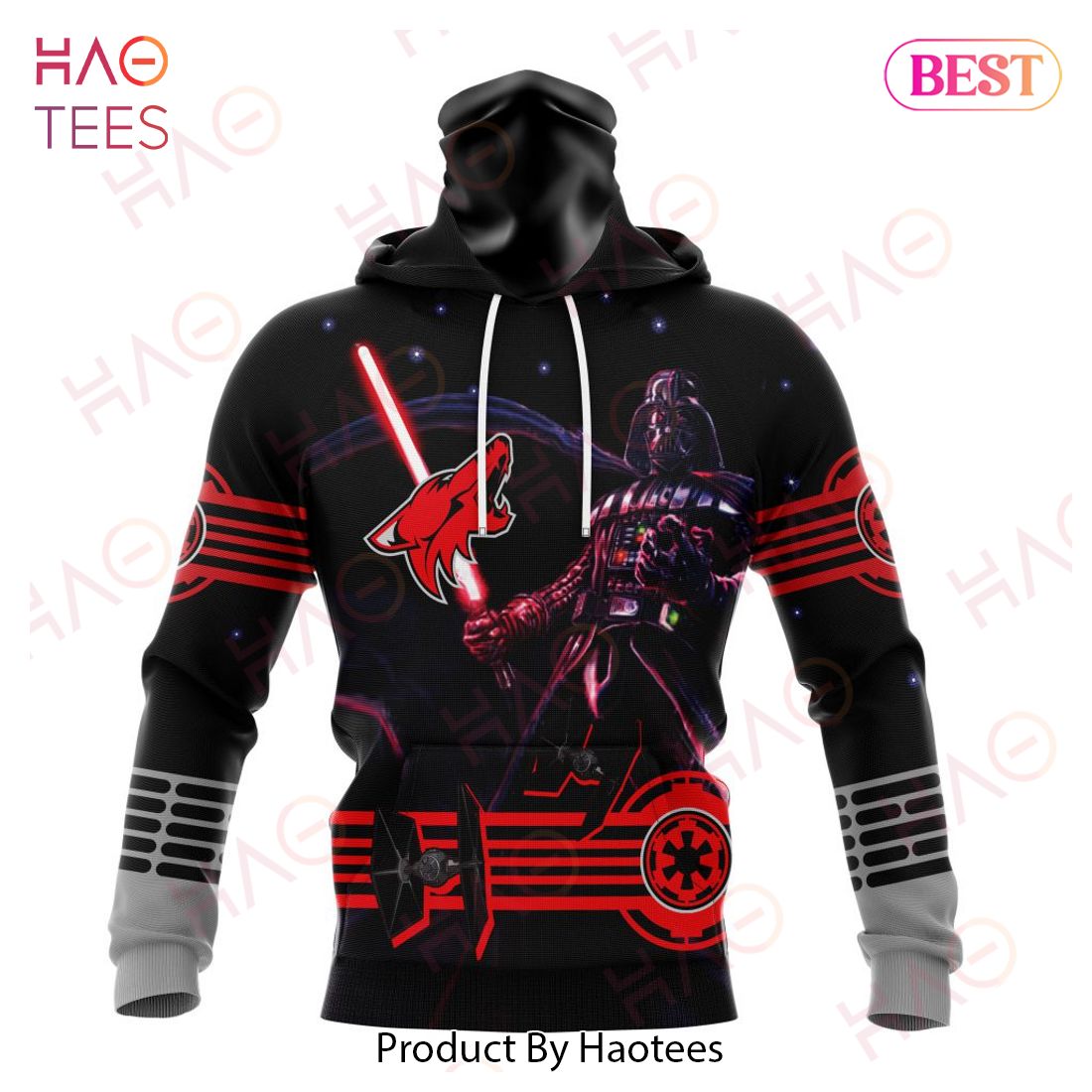 NHL Arizona Coyotes Specialized Starwar Darth Vader Version Jersey Hoodie NHL Arizona Coyotes Specialized Starwar Darth Vader Version Jersey Hoodie
