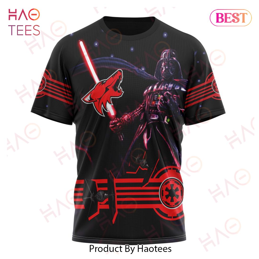 NHL Arizona Coyotes Specialized Starwar Darth Vader Version Jersey Hoodie NHL Arizona Coyotes Specialized Starwar Darth Vader Version Jersey Hoodie