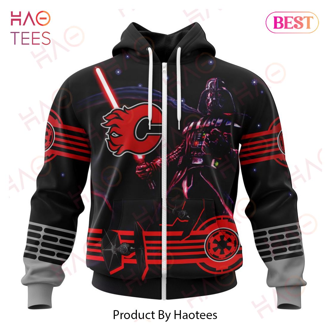NHL Calgary Flames Specialized Starwar Darth Vader Version Jersey Hoodie NHL Calgary Flames Specialized Starwar Darth Vader Version Jersey Hoodie