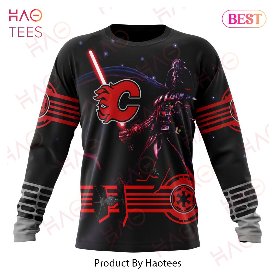 NHL Calgary Flames Specialized Starwar Darth Vader Version Jersey Hoodie NHL Calgary Flames Specialized Starwar Darth Vader Version Jersey Hoodie