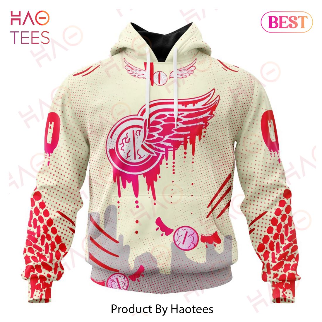 NHL Detroit Red Wings Specialized Jersey For Halloween Night Hoodie