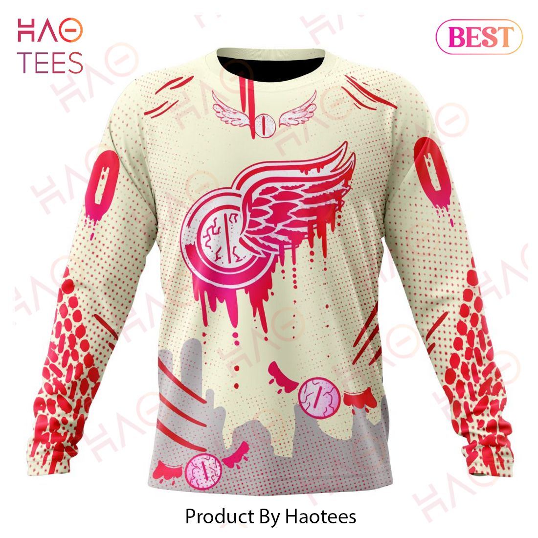 NHL Detroit Red Wings Specialized Jersey For Halloween Night Hoodie NHL Detroit Red Wings Specialized Jersey For Halloween Night Hoodie