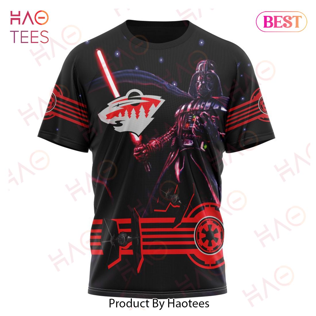NHL Minnesota Wild Specialized Starwar Darth Vader Version Jersey Hoodie NHL Minnesota Wild Specialized Starwar Darth Vader Version Jersey Hoodie