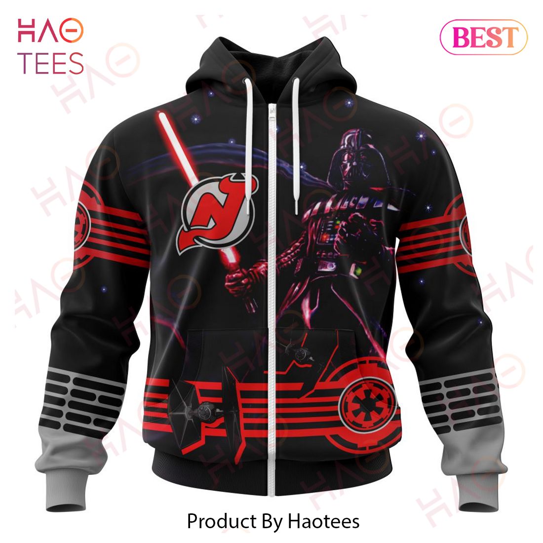 NHL New Jersey Devils Specialized Starwar Darth Vader Version Jersey Hoodie NHL New Jersey Devils Specialized Starwar Darth Vader Version Jersey Hoodie
